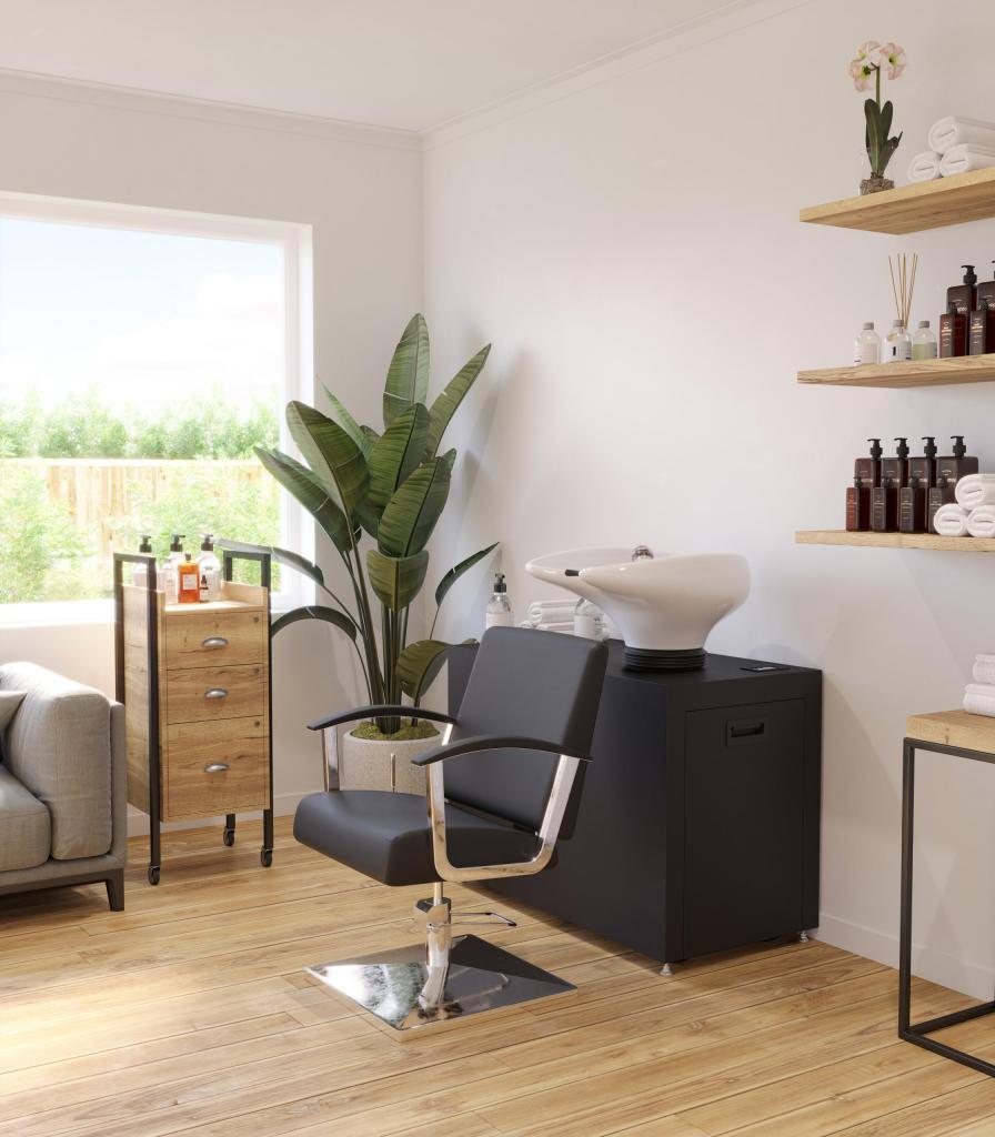 Chair to wash best sale hair in kitchen sink