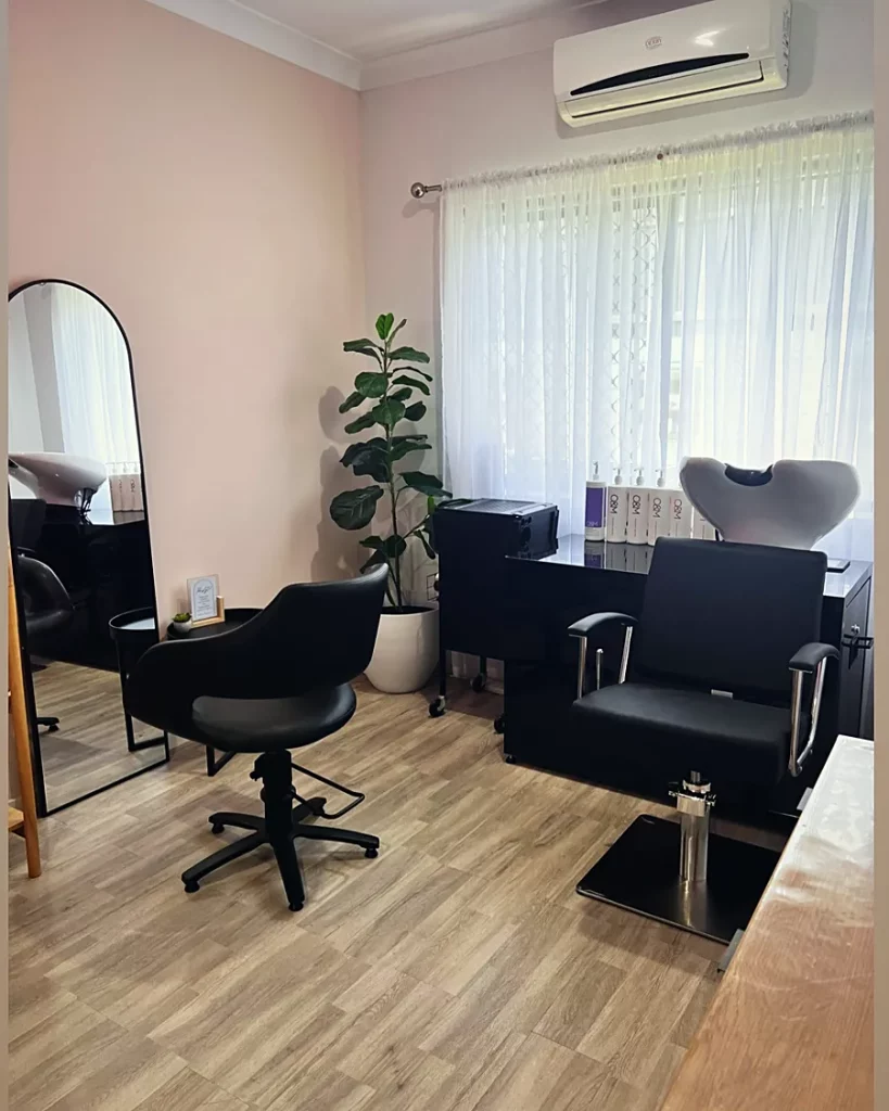 Customer salon with a white HBS Basin